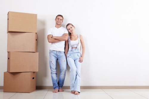 Customer placing goods into a secure self-storage unit